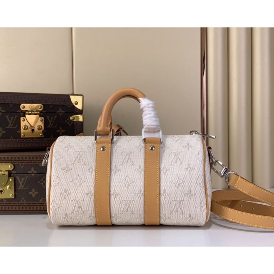 Replica Borsa LV M27161 Keepall Bandoulière 25 Albicocca Fiore Imitazione