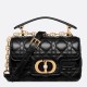 Miglior Falso Dior Mini Jolie Borsa con Manico Superiore Nera Cannage Calfskin Economiche Premium