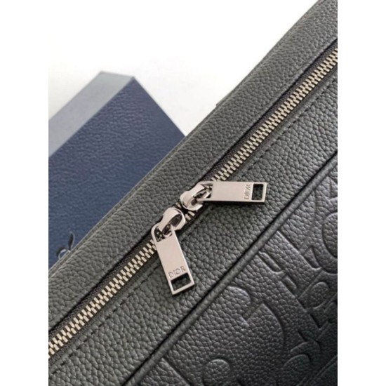 Replica perfetta Cartella Dior con cerniera Nero Gravity Imitazione Outlet Online