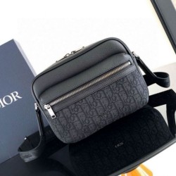 Migliore Repliche Borsa a tracolla con cerniera Dior Rider 2.0 nera obliqua con nero Economiche Outlet Online