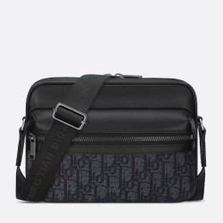 Migliore Repliche Borsa a tracolla con cerniera Dior Rider 2.0 nera obliqua con nero Economiche Outlet Online