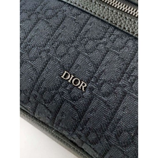 Migliore Repliche Borsa a tracolla con cerniera Dior Rider 2.0 nera obliqua con nero Economiche Outlet Online