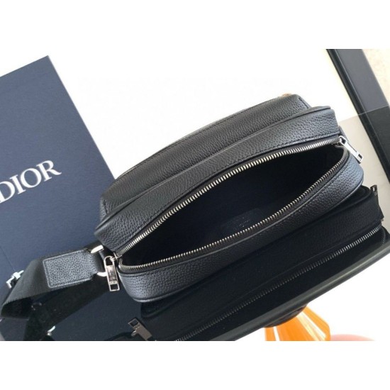 Migliore Repliche Borsa a tracolla con cerniera Dior Rider 2.0 nera obliqua con nero Economiche Outlet Online