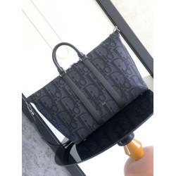 Perfette Qualità Repliche Dior Weekender 40 Borsa Maxi Dior Oblique Jacquard Nero Imitazione