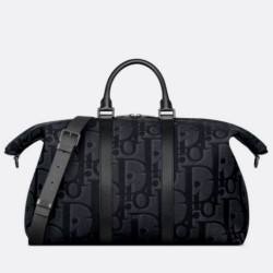 Perfette Qualità Repliche Dior Weekender 40 Borsa Maxi Dior Oblique Jacquard Nero Imitazione