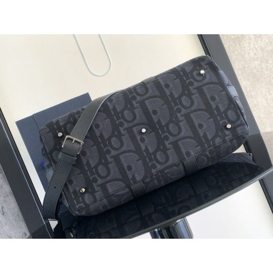 Perfette Qualità Repliche Dior Weekender 40 Borsa Maxi Dior Oblique Jacquard Nero Imitazione