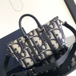 Replica perfetta Dior Weekender 25 Borsa Beige Maxi Dior Oblique Jacquard Imitazione Outlet Online