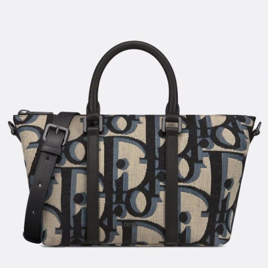 Replica perfetta Dior Weekender 25 Borsa Beige Maxi Dior Oblique Jacquard Imitazione Outlet Online