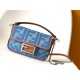 Miglior Falso Mini borsa Fendi Baguette in denim con ricamo FF Economiche Premium