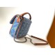 Miglior Falso Mini borsa Fendi Baguette in denim con ricamo FF Economiche Premium