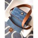 Perfette Qualità Repliche Borsa media Fendi Baguette in denim con ricamo FF Imitazione