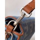 Perfette Qualità Repliche Borsa media Fendi Baguette in denim con ricamo FF Imitazione
