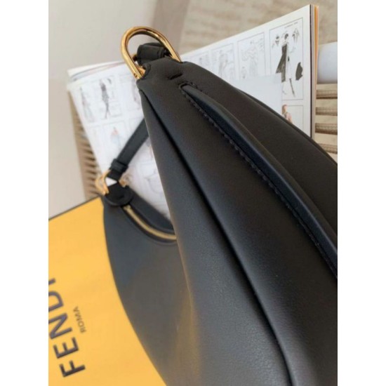 Migliore Repliche Fendi Fendigraphy Piccola Borsa Hobo Nero Economiche Outlet Online