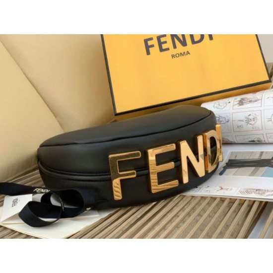 Migliore Repliche Fendi Fendigraphy Piccola Borsa Hobo Nero Economiche Outlet Online