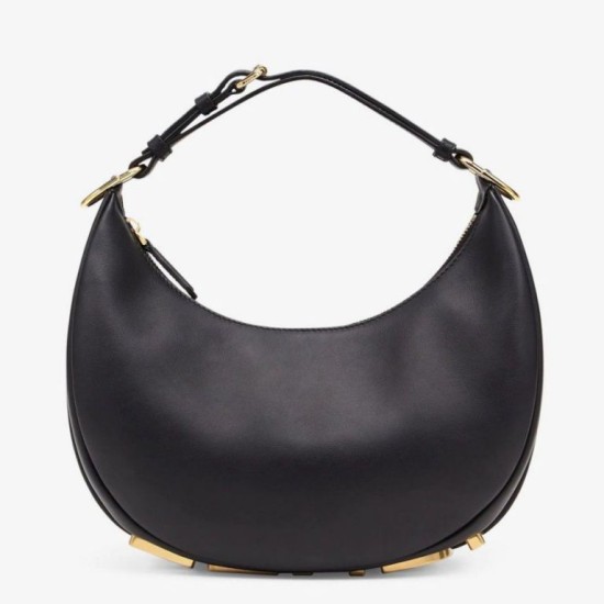 Migliore Repliche Fendi Fendigraphy Piccola Borsa Hobo Nero Economiche Outlet Online
