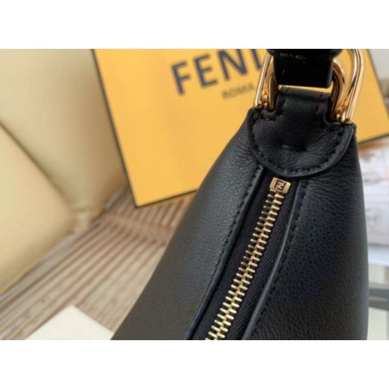 Migliore Repliche Fendi Fendigraphy Piccola Borsa Hobo Nero Economiche Outlet Online