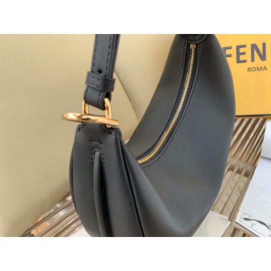 Migliore Repliche Fendi Fendigraphy Piccola Borsa Hobo Nero Economiche Outlet Online