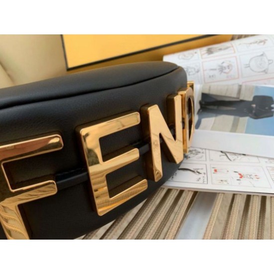 Migliore Repliche Fendi Fendigraphy Piccola Borsa Hobo Nero Economiche Outlet Online
