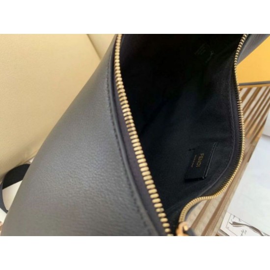 Migliore Repliche Fendi Fendigraphy Piccola Borsa Hobo Nero Economiche Outlet Online
