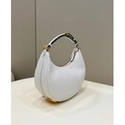 Replica perfetta Borsa Hobo Piccola Fendi Fendigraphy Bianca Imitazione Outlet Online