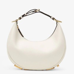 Replica perfetta Borsa Hobo Piccola Fendi Fendigraphy Bianca Imitazione Outlet Online