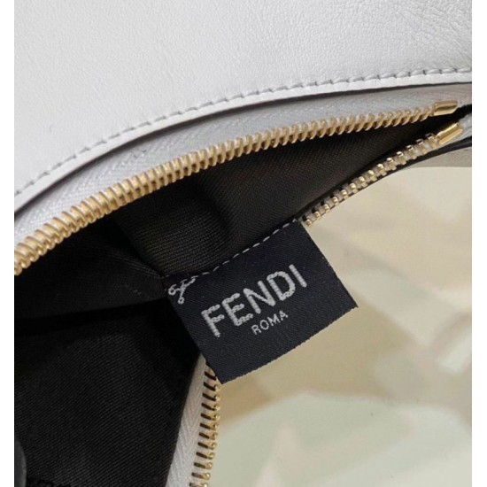 Replica perfetta Borsa Hobo Piccola Fendi Fendigraphy Bianca Imitazione Outlet Online