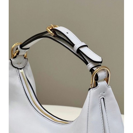 Replica perfetta Borsa Hobo Piccola Fendi Fendigraphy Bianca Imitazione Outlet Online