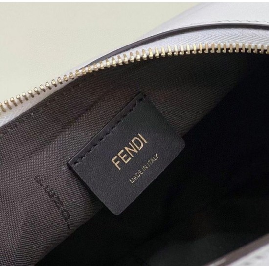 Replica perfetta Borsa Hobo Piccola Fendi Fendigraphy Bianca Imitazione Outlet Online