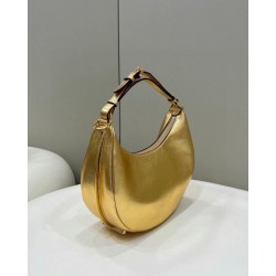 Miglior Falso Fendi Fendigraphy Piccola Borsa Hobo Oro Laminato Economiche Premium