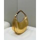 Miglior Falso Fendi Fendigraphy Piccola Borsa Hobo Oro Laminato Economiche Premium