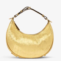 Miglior Falso Fendi Fendigraphy Piccola Borsa Hobo Oro Laminato Economiche Premium
