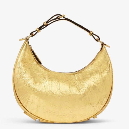 Miglior Falso Fendi Fendigraphy Piccola Borsa Hobo Oro Laminato Economiche Premium