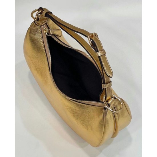 Miglior Falso Fendi Fendigraphy Piccola Borsa Hobo Oro Laminato Economiche Premium