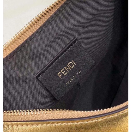 Miglior Falso Fendi Fendigraphy Piccola Borsa Hobo Oro Laminato Economiche Premium