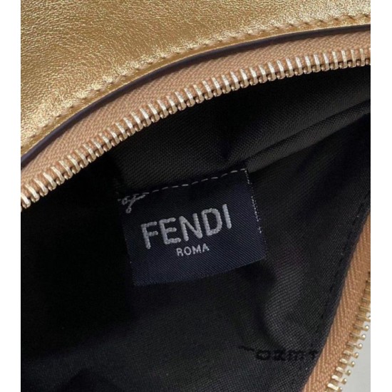 Miglior Falso Fendi Fendigraphy Piccola Borsa Hobo Oro Laminato Economiche Premium