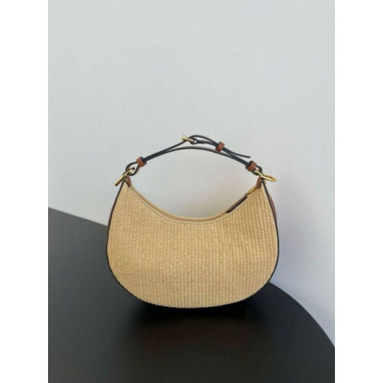 Perfette Qualità Repliche Fendi Fendigraphy Piccola Borsa Hobo Rafia Naturale Imitazione