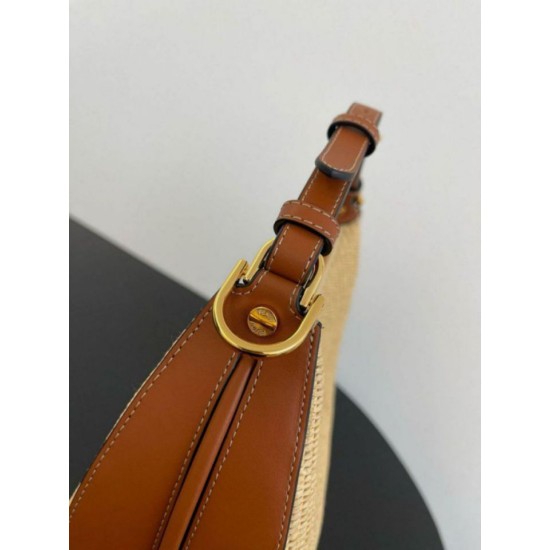 Perfette Qualità Repliche Fendi Fendigraphy Piccola Borsa Hobo Rafia Naturale Imitazione