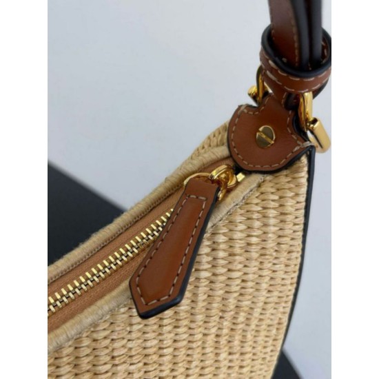 Perfette Qualità Repliche Fendi Fendigraphy Piccola Borsa Hobo Rafia Naturale Imitazione