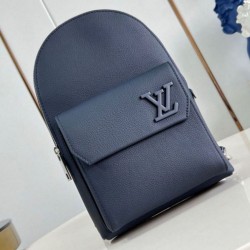 Migliore Repliche Borsa a tracolla pilota Louis Vuitton blu navy LV Aerogram M11601 Economiche Outlet Online