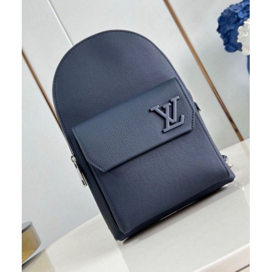 Migliore Repliche Borsa a tracolla pilota Louis Vuitton blu navy LV Aerogram M11601 Economiche Outlet Online