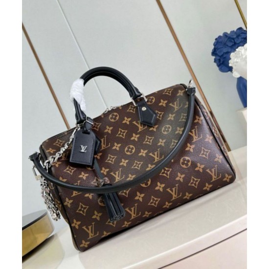 Replica perfetta Borsa Louis Vuitton Speedy Soft 30 scura Tela monogramma M12243 Imitazione Outlet Online