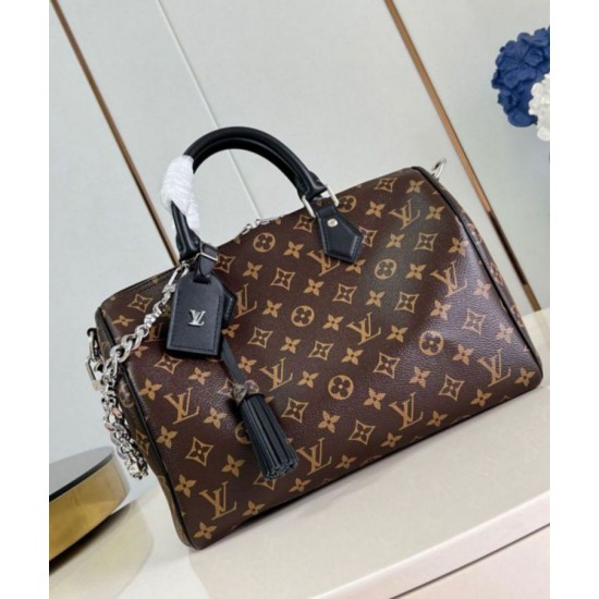 Replica perfetta Borsa Louis Vuitton Speedy Soft 30 scura Tela monogramma M12243 Imitazione Outlet Online