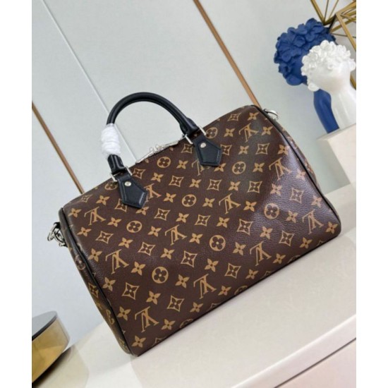 Replica perfetta Borsa Louis Vuitton Speedy Soft 30 scura Tela monogramma M12243 Imitazione Outlet Online