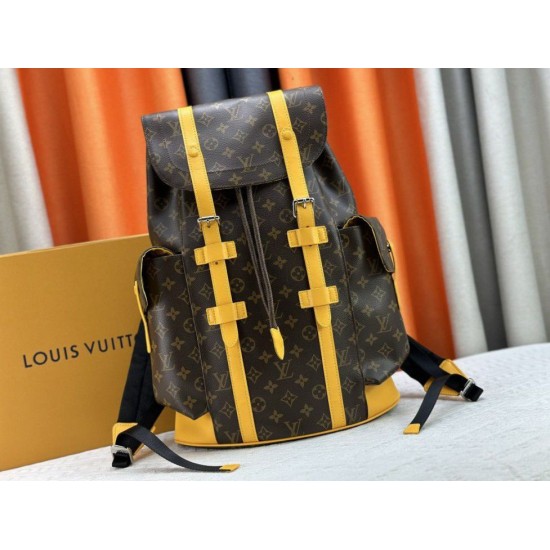 Replica perfetta Zaino Louis Vuitton Christopher MM Monogram Macassar Canvas M13202 Imitazione Outlet Online