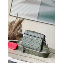 Miglior Falso Borsa a tracolla Louis Vuitton Trio Tela monogramma verde M23783 Economiche Premium