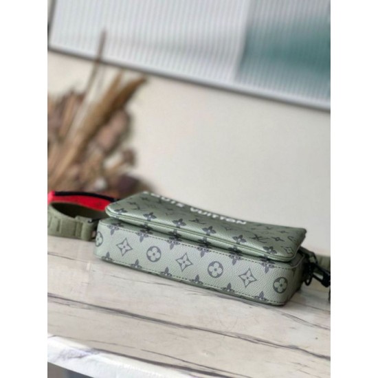 Miglior Falso Borsa a tracolla Louis Vuitton Trio Tela monogramma verde M23783 Economiche Premium