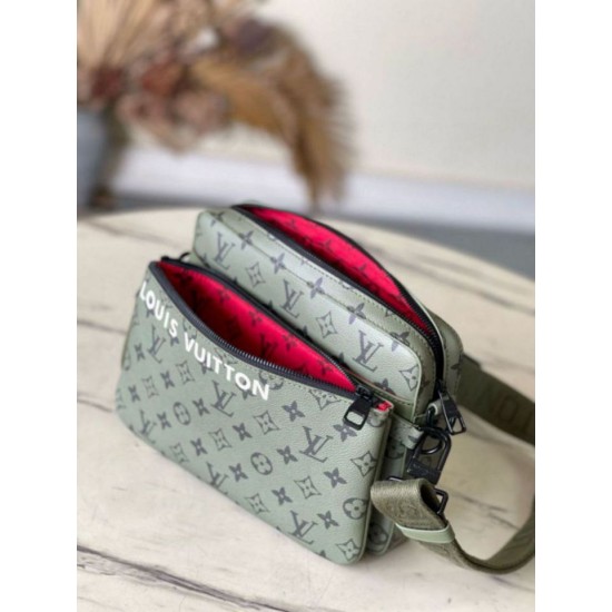 Miglior Falso Borsa a tracolla Louis Vuitton Trio Tela monogramma verde M23783 Economiche Premium
