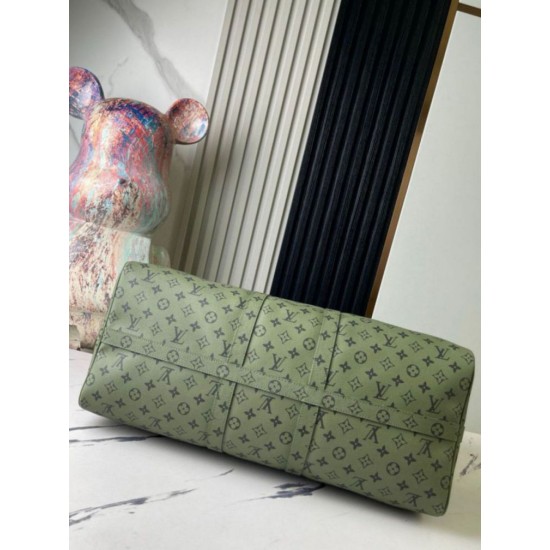 Replica perfetta Louis Vuitton Keepall Bandouliere 55 Borsa Tela Monogram Verde M23963 Imitazione Outlet Online