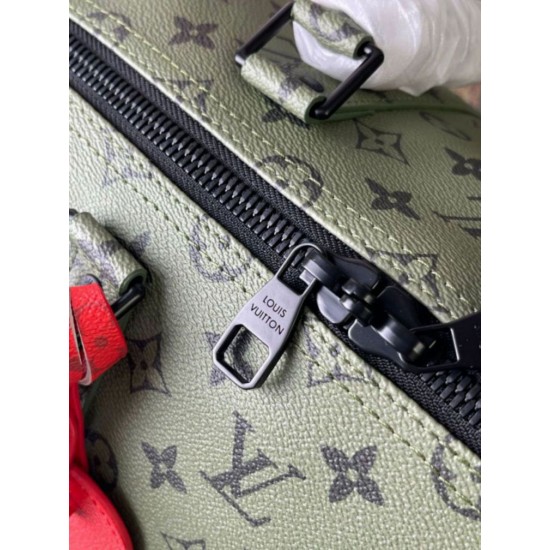 Replica perfetta Louis Vuitton Keepall Bandouliere 55 Borsa Tela Monogram Verde M23963 Imitazione Outlet Online