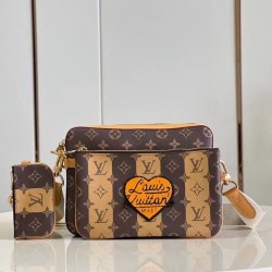 Replica perfetta Borsa a tracolla Louis Vuitton Trio Monogram Stripes Canvas M45965 Imitazione Outlet Online